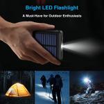 Kelaien 12000mAh Solar Power Bank with 4 Cables