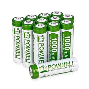 Rechargeable AA Batteries for Solar Lights (12 Pack)
