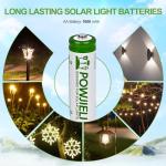 Rechargeable AA Batteries for Solar Lights (12 Pack)