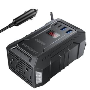 400W Car Power Inverter with USB and AC Ports