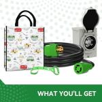 30FT RV Generator Cord and Inlet Box Combo