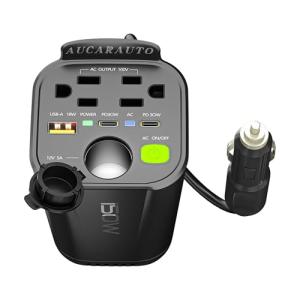 AUCARAUTO 150W 6-in-1 Power Inverter with USB Ports