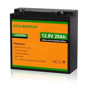 ECO-WORTHY 12V 20Ah LiFePO4 Rechargeable Battery