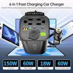 AUCARAUTO 150W 6-in-1 Power Inverter with USB Ports