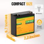 ECO-WORTHY 12V 20Ah LiFePO4 Rechargeable Battery