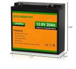 ECO-WORTHY 12V 20Ah LiFePO4 Rechargeable Battery