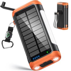DJKK 66800mAh Solar Power Bank with Hand Crank