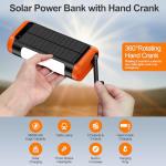 DJKK 66800mAh Solar Power Bank with Hand Crank