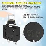 Joinfworld 20 Amp Thermal Circuit Breaker with Cover