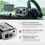 Cobra 500W Portable Power Inverter with USB Ports