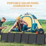 Keshoyal 60W Portable Solar Panel for Camping