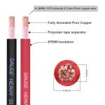 Shirbly 20FT 2 Gauge Pure Copper Battery Cable