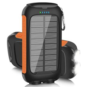 20000mAh Solar Power Bank with LED Flashlight