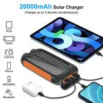 20000mAh Solar Power Bank with LED Flashlight