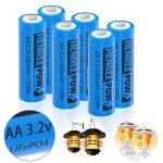 Henreepow 3.2V Solar Rechargeable AA Batteries 6-Pack