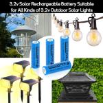 Henreepow 3.2V Solar Rechargeable AA Batteries 6-Pack