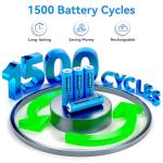 Henreepow 3.2V Solar Rechargeable AA Batteries 6-Pack