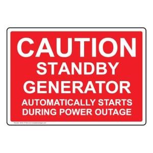 Caution Standby Generator Label Decal 4-Pack