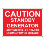 Caution Standby Generator Label Decal 4-Pack