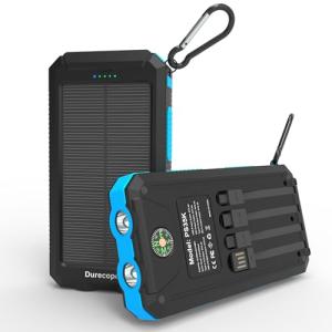 Durecopow 20,000mAh Solar Power Bank with Fast Charging