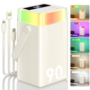 90000mAh Power Bank with Fast Charging & Lights