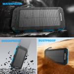 Durecopow 20,000mAh Solar Power Bank with Fast Charging