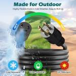 HiFind 25 Ft 30 Amp Generator Extension Cord