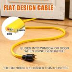 Tellegloww 10 ft Flat RV Generator Extension Cord
