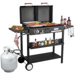 Bestfire Dual Fuel Charcoal and Propane Grill Combo