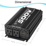 500W Car Power Inverter with Dual USB Ports