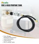 5FT Two-Stage Propane Regulator with Hose Connector