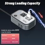 200W Car Power Inverter with 4 USB Ports