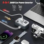 200W Car Power Inverter with 4 USB Ports
