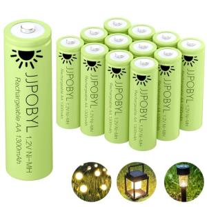 JJPOBYL 1300mAh Rechargeable AA NiMH Batteries - 12 Pack