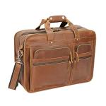 Men's 17-Inch Leather Briefcase for Business Travel