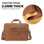 Men's 17-Inch Leather Briefcase for Business Travel
