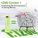 JJPOBYL 1300mAh Rechargeable AA NiMH Batteries - 12 Pack
