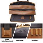 Men's 17-Inch Leather Briefcase for Business Travel