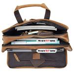 Men's 17-Inch Leather Briefcase for Business Travel