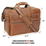 Men's 17-Inch Leather Briefcase for Business Travel