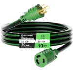 10FT NEMA L6-30 Twist Lock Generator Extension Cord