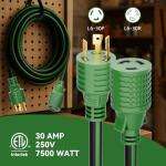 10FT NEMA L6-30 Twist Lock Generator Extension Cord