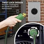 10FT NEMA L6-30 Twist Lock Generator Extension Cord
