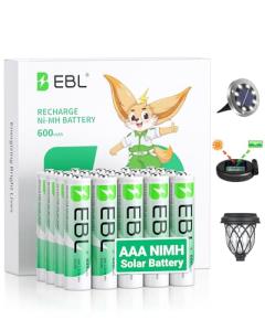 20-Pack EBL Rechargeable AAA Batteries for Solar Lights