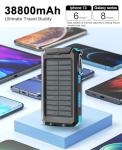 ERRBBIC 38800mAh Solar Power Bank with Flashlights