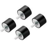 NATGAI 4 PCS M8 40x30mm Rubber Isolator Mounts, Anti-Vibration Shock Absorbers with Studs and Nuts, Vibration Isolation Mounts for Air Compressors, Motors, Diesel Engines, Generators (VD-M8*23-40*30)