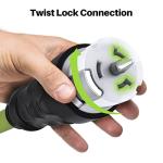 GEARit 50-Amp Generator Extension Cord, 125/250V, Inline NEMA 14-50P to SS2-50R Twist Lock Connector STW 6/3+8/1 AWG, for 50A Power Inlet Box, RV Camper, Generator to House, 20 Feet, Green