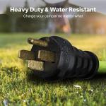 GEARit 50-Amp Generator Extension Cord, 125/250V, Inline NEMA 14-50P to SS2-50R Twist Lock Connector STW 6/3+8/1 AWG, for 50A Power Inlet Box, RV Camper, Generator to House, 20 Feet, Green