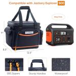 FRECOLSH Travel Carrying Case Compatible with Jackery 500, Portable Power Station Storage Case with Water- proof Bottom and Pocket for Jackery Accessories, Storage Bag Only