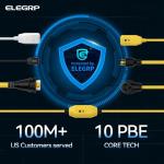 ELEGRP 30 Amp Generator Extension Cord 25 Feet, 4-Prong NEMA L14-30P to L14-30R, 120/250V Up to 7500W, SJTW 10AWG/4C Locking Power Cord for Portable Generators, Home Backup, UL Standard Compliant